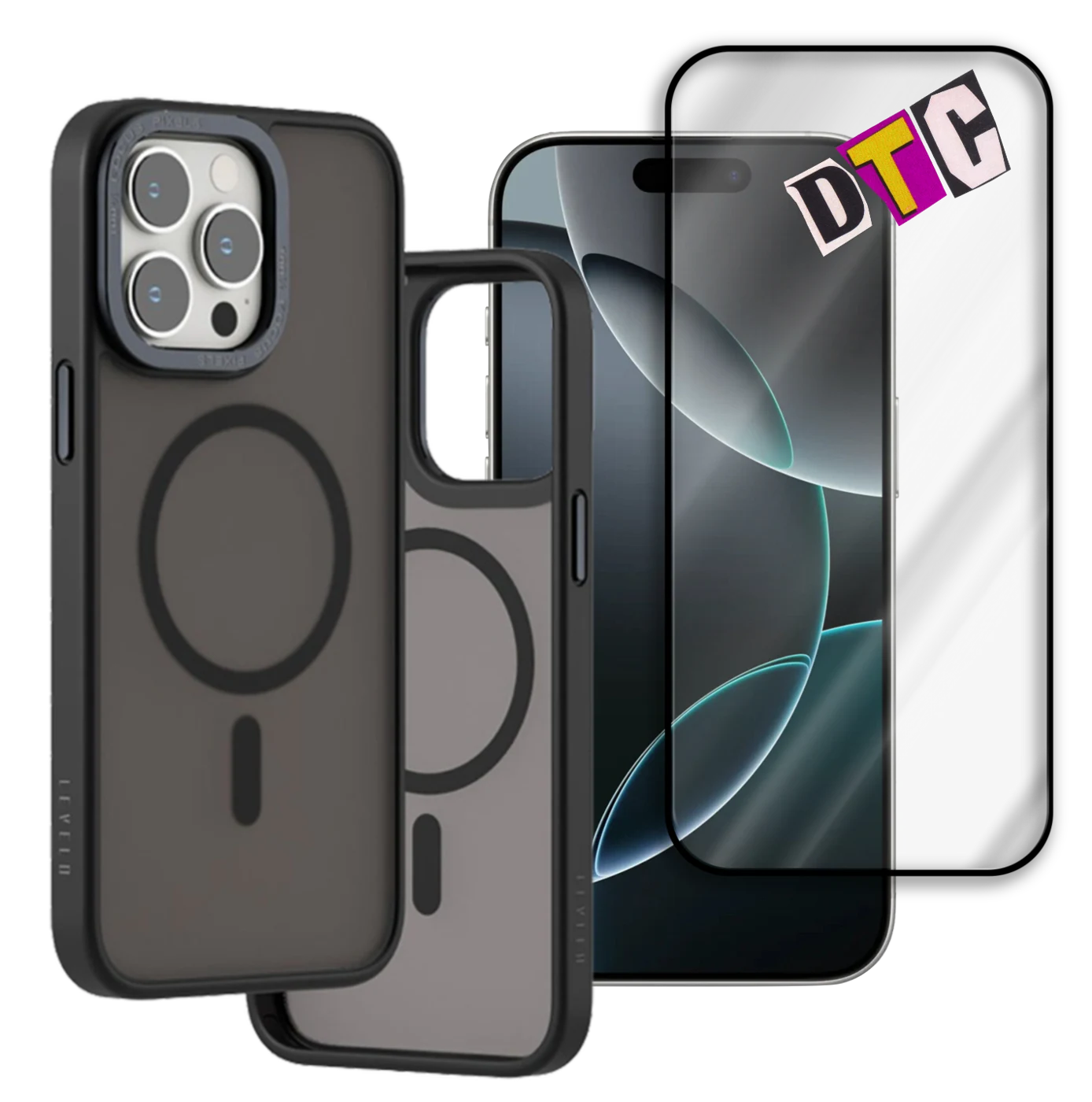 Capa fosca com MagSafe e película de vidro para iPhone, com o selo DTC